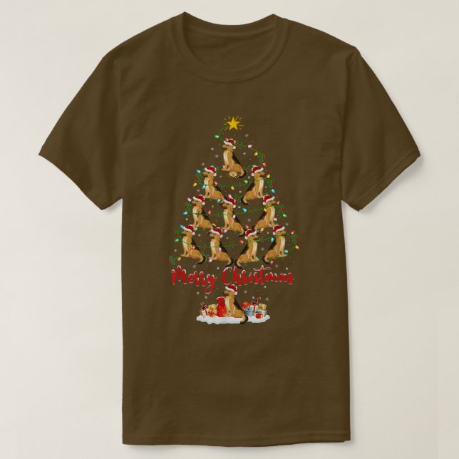 Lighting Xmas Matching Santa German Shepherd Chris T-Shirt (Design Front)