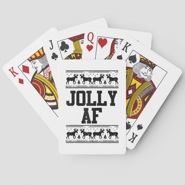 Lighting Xmas Matching Santa Hat Italian Greyhound Poker Cards (Back)