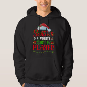 Lighting Xmas Santa's Favorite Clarinet Player Chr Hoodie
