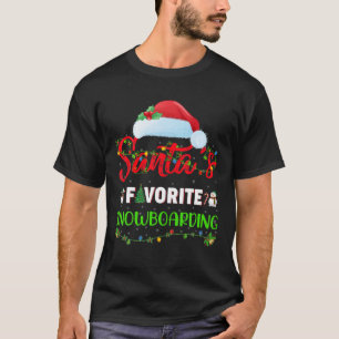 Lighting Xmas Santa's Favorite Snowboarding Christ T-Shirt