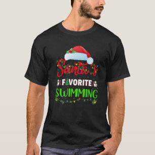 Lighting Xmas Santa's Favorite Swimming Christmas T-Shirt