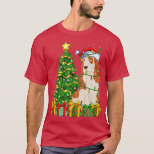 Lighting Xmas Tree Matching Santa Cocker Spaniel C T-Shirt
