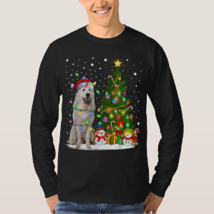 Lighting Xmas Tree Santa Great Pyrenees Dog Christ T-Shirt