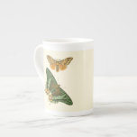 Lightly Bordered Butterfly Painting Bone China Mug