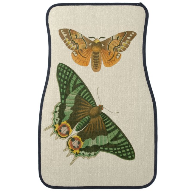 Lightly Bordered Butterfly Painting Car Floor Mat (Front)