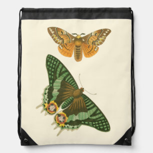 Lightly Bordered Butterfly Painting Drawstring Bag