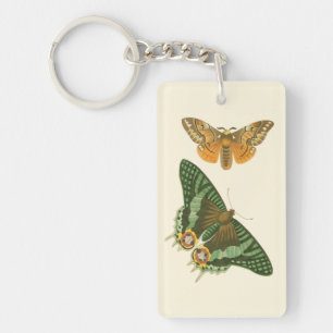 Lightly Bordered Butterfly Painting Keychain
