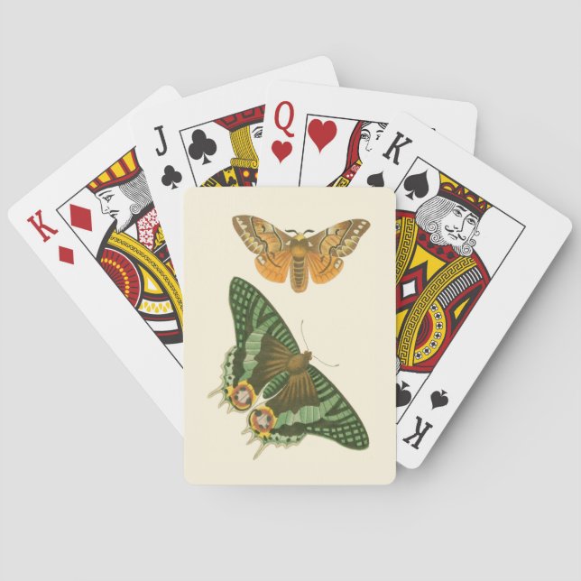 Lightly Bordered Butterfly Painting Poker Cards (Back)