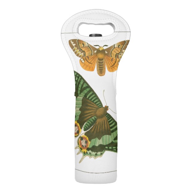 Lightly Bordered Butterfly Painting Wine Bag (Back)
