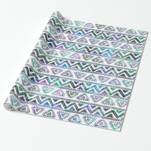Lightly Colored Tribal geometric Pattern Wrapping Paper