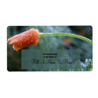 Lightly Frosted California Poppy Book Label