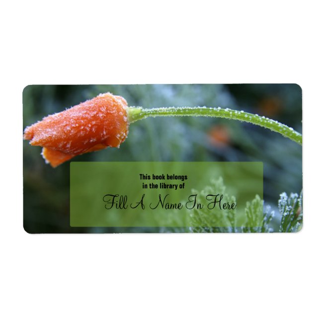 Lightly Frosted California Poppy Label (Front)