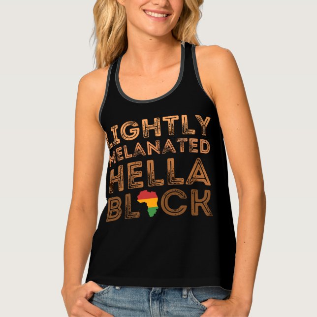 Lightly Melanated Hella Black History African Tank Top (Front)