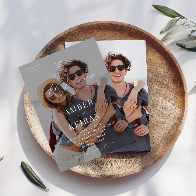 Lightly Tinted Shades Photo Wedding Invitation (Creator Uploaded)