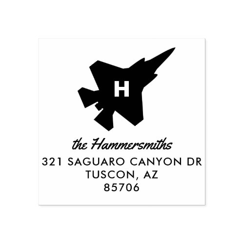 Lightning 2 F_35 Custom Monogram Address Stamp