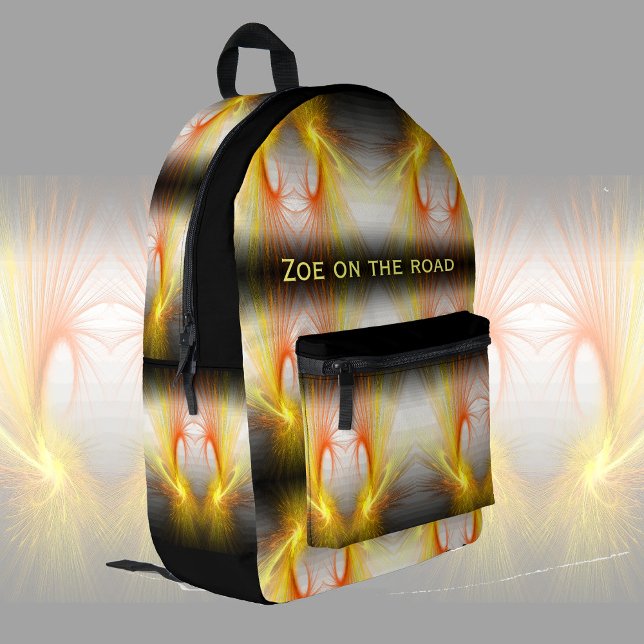 Lightning abstract - cool fractal, personalizable  printed backpack (Creator Uploaded)