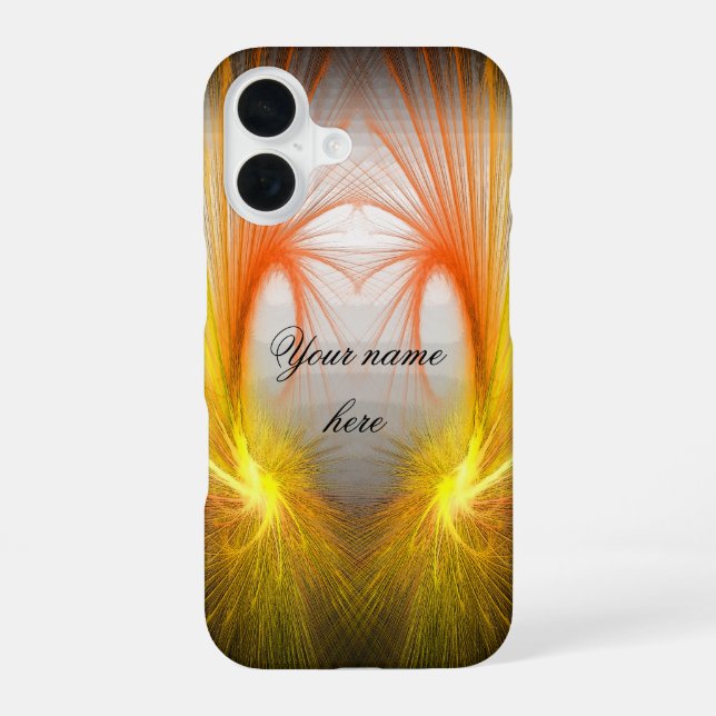 Lightning abstract, orange and black  iphone case (Back)