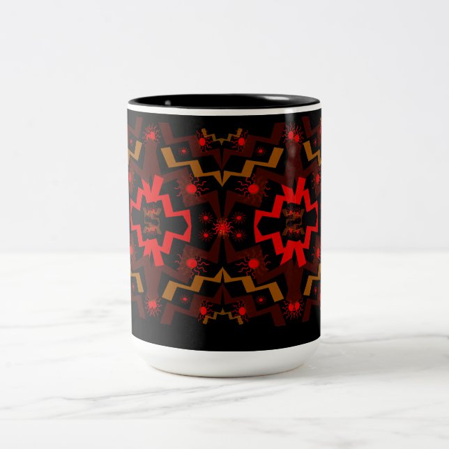 Lightning Abstract Two-Tone Coffee Mug (Center)