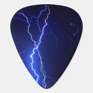 Lightning at night design guitar pick