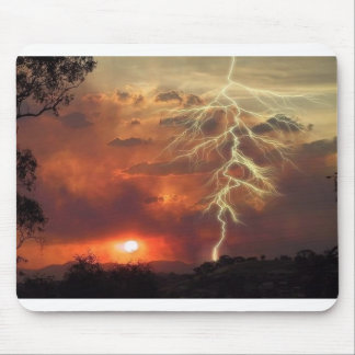 lightning at sunset mouse pad