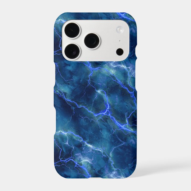 Lightning Bolds on Navy Surface Case-Mate iPhone Case (Back)