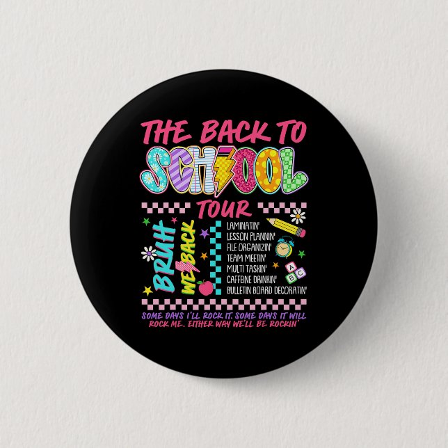 Lightning Bolt Abcd Back To School Tour Bruh We Ba Button (Front)