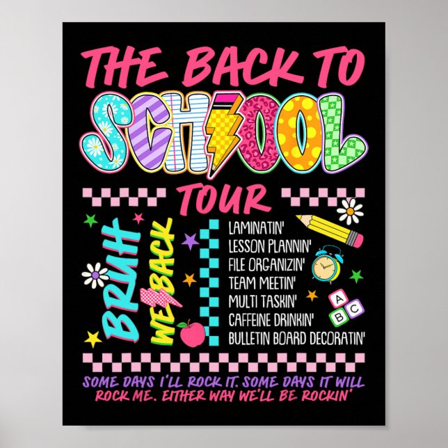 Lightning Bolt Abcd Back To School Tour Bruh We Ba Poster (Front)