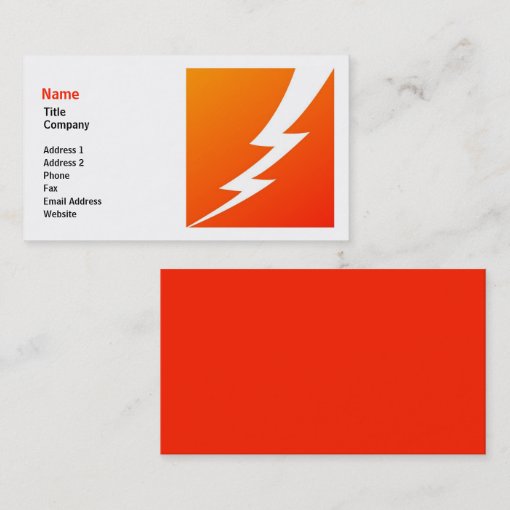 Lightning Bolt Business Card Template | Zazzle