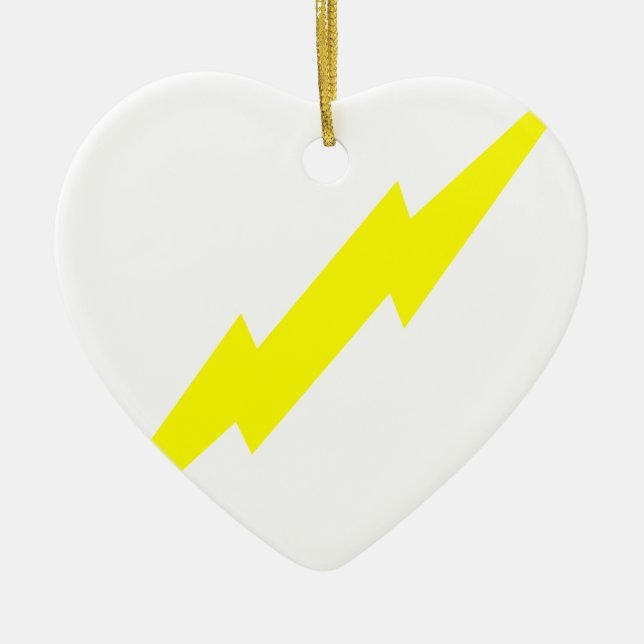 Lightning Bolt Ceramic Ornament (Front)