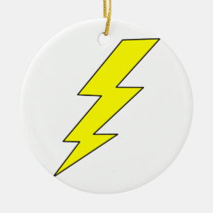 Lightning Bolt Ceramic Ornament