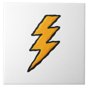 Lightning bolt ceramic tile