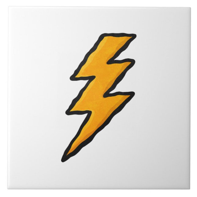Lightning bolt ceramic tile (Front)