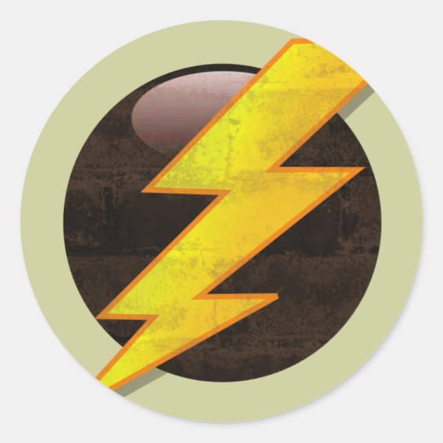 Lightning Bolt Classic Round Sticker (Front)
