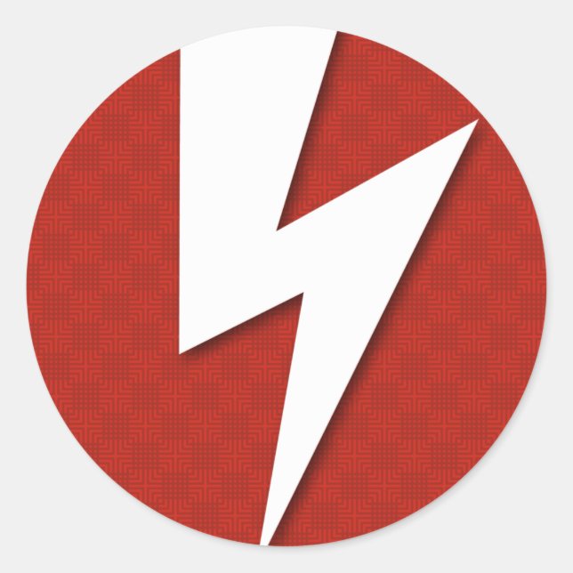 Lightning Bolt Classic Round Sticker (Front)