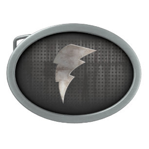Lightning Bolt; Cool Black Belt Buckle