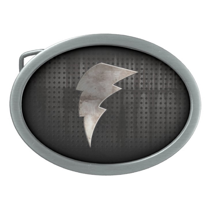 Lightning Bolt; Cool Black Belt Buckle Zazzle