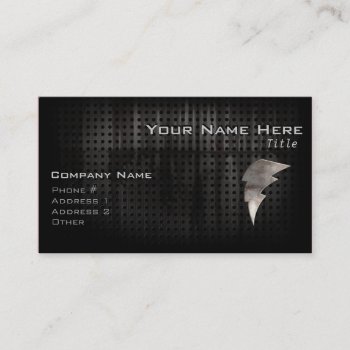 Lightning Bolt; Cool Black Business Card by TradeWare at Zazzle