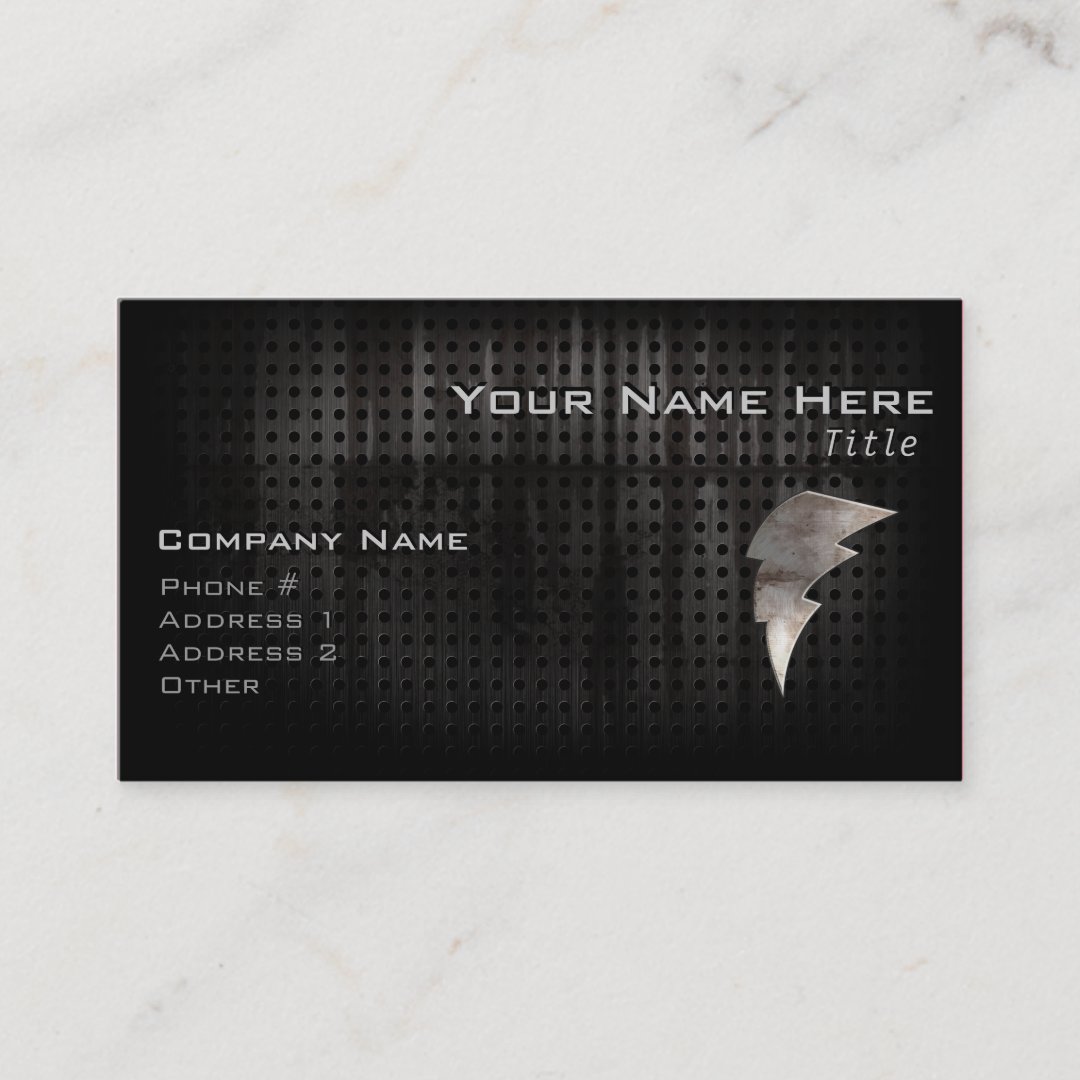 Lightning Bolt; Cool Black Business Card | Zazzle