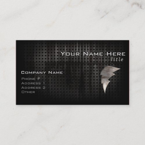 Lightning Bolt Cool Black Business Card