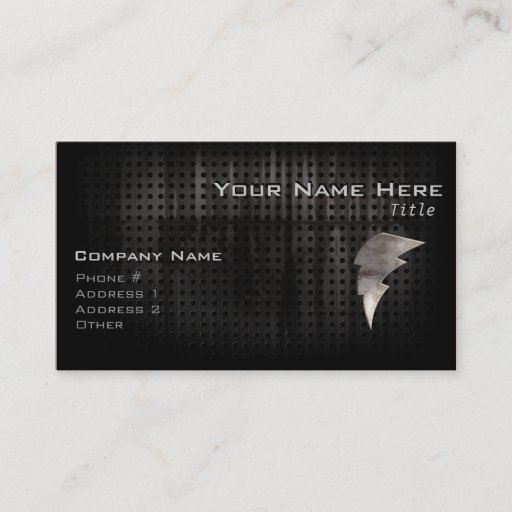 Customizable Lightning Bolt; Cool Black Business Card Templates