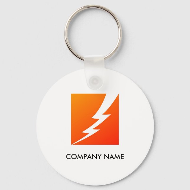 Lightning Bolt Customizable Keychain (Front)