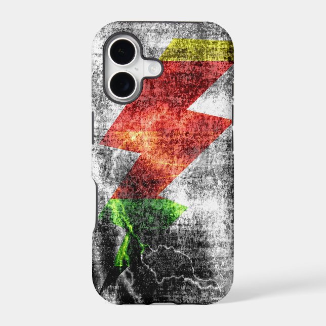 Lightning Bolt Dark Grunge Iphone Case (Back)