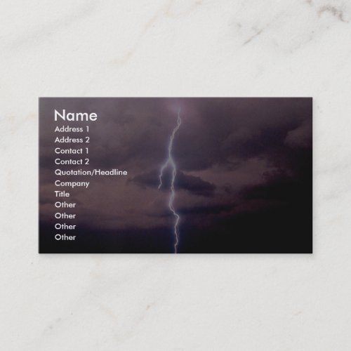Lightning bolt during thunderstorm business card templates