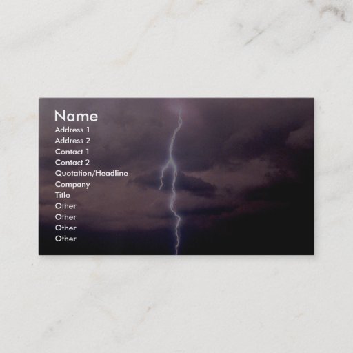 Customizable Lightning bolt during thunderstorm business card templates