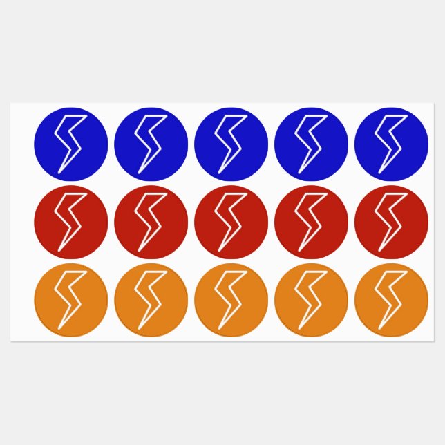 Lightning Bolt Electric Labels (Sheet)