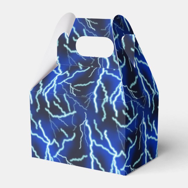 Lightning Bolt Electricity Thunderstorm Night Sky Favor Boxes (Front Side)
