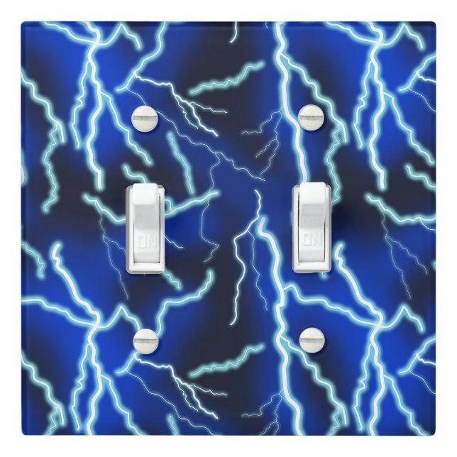 Lightning Bolt Electricity Thunderstorm Night Sky Light Switch Cover (In Situ)