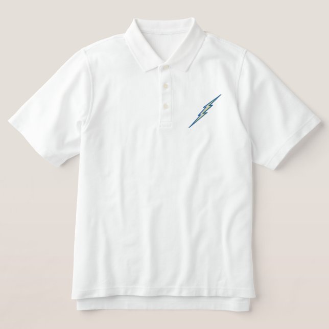 Lightning Bolt Embroidered Polo Shirt (Design Front)