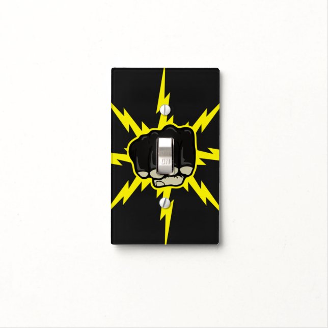 Lightning Bolt fist switch plate (In Situ)