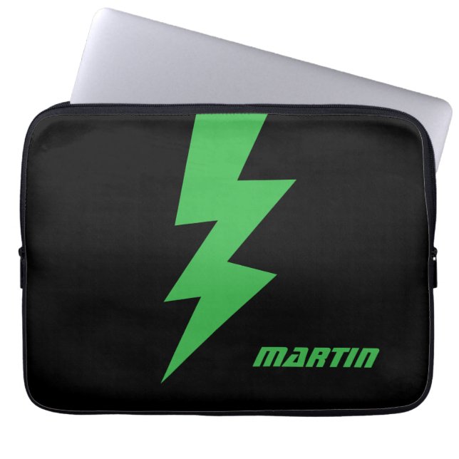 Lightning bolt flash strike logo personalized laptop sleeve (Front)